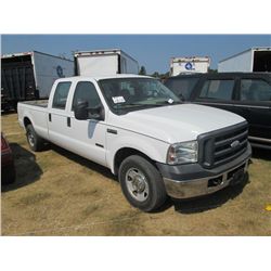 2006 FORD F350 PICKUP, S/N 1FTWW30P46EC47931, FORD DIESEL ENG, A/T, A/C, P/S, CREW CAB, LONG BED