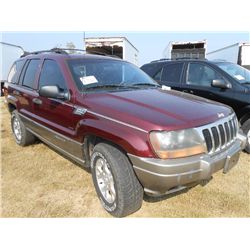1999 JEEP LAREDO 4X4, S/N 1J4GW5854XC58487, 6 CYL, A/T, A/C, P/W