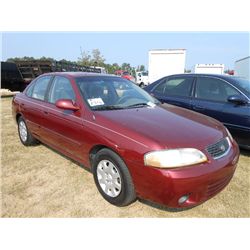 2002 NISSAN SENTRA, S/N 3NICB51D22L585114, GAS ENG, A/T, A/C, P/S, 4 DOOR, ODOMETER READING 161,035 