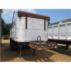 1987 HARDEE 20' ALUMINUM T/A DUMP TRAILER, S/N 1H9ACDA21H4127582, 11R22.5 TIRES