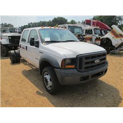 2006 FORD F550 CREW CAB & CHASSIS, S/N 1FDAW56P56EC74273, POWER STROKE DIESEL, A/T, ODOMETER READING