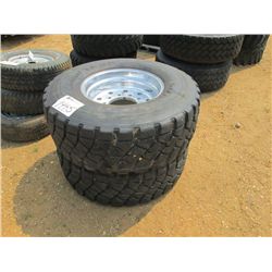 1 LOT (2) 425/65R22.5 TIRES & ALUMINUM RIMS