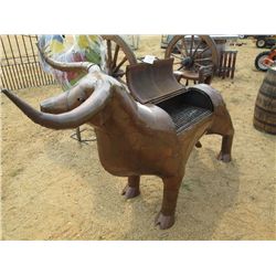 METAL LONGHORN BAR-B-QUE GRILL