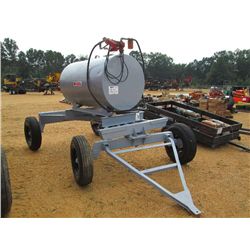 FUEL TANK W/12V PUMP & HOSE, MTD ON FARM WAGON