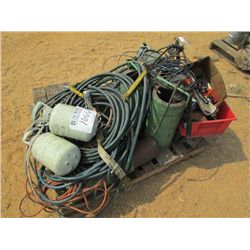 1 LOT MISC ELECTRIC MOTOR W/PUMP, DOCK BUMPER HOSE