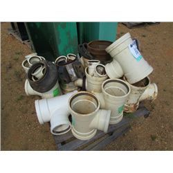 1 LOT MISC STORAGE BINS PVC PIPE FITTING