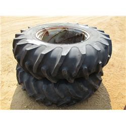 (SET OF 2) 18.4 X 34 TRACTOR TIRES ON RIMS