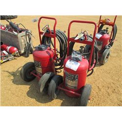 1 LOT (2) ANSUL WHEELED DRY CHEMICAL FIRE EXTINGUISHER
