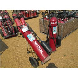 1 LOT (2) GENERAL SINGLE BOTTLE ROLL AROUND CARBON DIOXIDE FIRE EXTINGUISHER