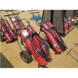 1 LOT (2) GENERAL 100T DBL BOTTLE ROLL AROUND CARBON DIOXIDE FIRE EXTINGUISHER