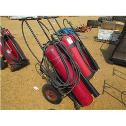 1 LOT (2) GENERAL 100T DBL BOTTLE ROLL AROUND CARBON DIOXIDE FIRE EXTINGUISHER