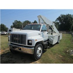 1996 GMC TOPLKICLK S/A BOOM TRUCK, S/N 1GDM7H1J7TJ500055, CAT DIESEL ENG, 5-2 SPD TRANS, A/C, P/S, 1