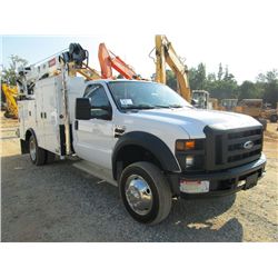 2008 FORD F550 4X4 SERVICE TRUCK, S/N 1FDAF57R68EB07360, S/N 6.4L DIESEL, A/T, P/S, 1MT DOMINATOR, S