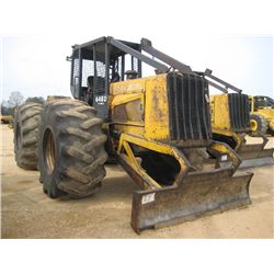 JOHN DEERE 648D GRAPPLE SKIDDER, S/N 3330, SINGLE ARCH GRAPPLE, WINCH, CANOPY, 30.5L-32 TIRES, METER