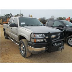 2004 CHEVROLET 2500HD 4X4 PICKUP, S/N 1GCHK23134F161944, DURAMAX DIESEL ENG, AUTO TRANS, A/C, P/S, C