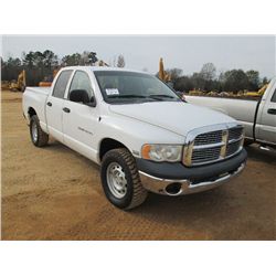 2004 DODGE RAM 1500 4X4 PICKUP, S/N 1D7HU18084J118390, HEMI GAS ENG, AUTO TRANS, A/C, P/S, CREW CAB,