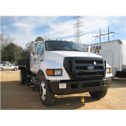 2005 FORD F750 XL CREW CAB FLATBED, S/N 3FRNW75Z25V133204, V8 POWERSTROKE DIESEL ENG, A/C, P/S, A/T,