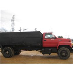 1993 GMC TOPKICK S/A DUMP, S/N 1GDM7H1M5PJ503293, V8 GAS ENG, 6 SPD TRANS, 14' DUMP BODY, AIR BRAKES