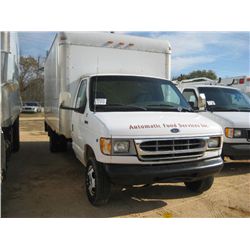 1998 FORD E350 VAN TRUCK, S/N 1FDWE37L5WHA68491, TRITON V8 GAS ENG, AUTO TRANS, A/C, P/S, 16' VAN BO