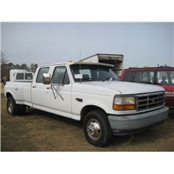 1994 FORD F350 XL DUALLY PICKUP, S/N 1FTJW33H4REA49544, V8 GAS ENG, AUTO TRANS, A/C, P/S, CREW CAB
