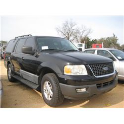 2005 FORD EXPEDITION 4 DOOR SUV, S/N 1FMPU15565LA66437, GAS ENG, AUTO TRANS, A/C, P/S