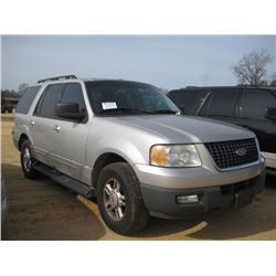 2006 FORD EXPEDITION 4 DOOR SUV, S/N 1FMPU15516LA67206, GAS ENG, AUTO TRANS, A/C, P/S