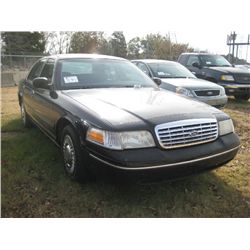 2002 CROWN VICTORIA 4 DOOR SEDAN, S/N 2FAHP71H12Y142258