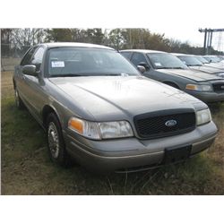 2002 FORD CROWN VICTORIA 4 DOOR SEDAN, S/N 2FAFP71W62X142252, GAS ENG, AUTO TRANS, A/C, P/S