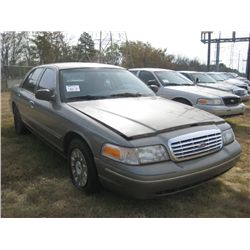 2004 FORD CROWN VICTORIA 4 DOOR SEDAN, S/N 2FAHP71WX4X166002, GAS ENG, AUTO TRANS, A/C, P/S