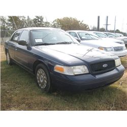 2003 FORD CROWN VICTORIA 4 DOOR SEDAN, S/N 2FAHP71W33X210761, GAS ENG, AUTO TRANS, A/C, P/S