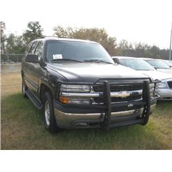 2002 CHEVROLET TAHOE, S/N 1GNEC13Z22J256304, GAS ENG, AUTO TRANS, A/C, P/S
