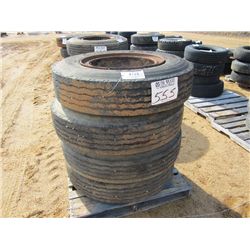 1 LOT (4) 9.00R20 TIRES & RIMS
