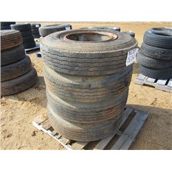 1 LOT (4) 9.00R20 TIRES & RIMS