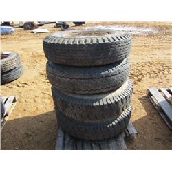 1 LOT (4) 10.00-20 TIRES & RIMS