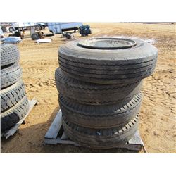 1 LOT (4) 10.00-20 TIRES & RIMS