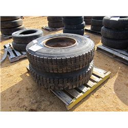 1 LOT (2) 11R22.5 TIRES & RIMS