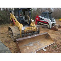 CAT 262C SKID STEER LOADER, S/N MST00832, (08 YR) FORKS, GP BUCKET, 18" RUBBER TRACK, CANOPY, METER 