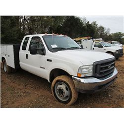 2004 FORD F450 S/A MECHANICS TRUCK, S/N 1FDXX47P34EC14182, DIESEL ENG, AUTO TRANS, A/C, P/S, TOOL BO