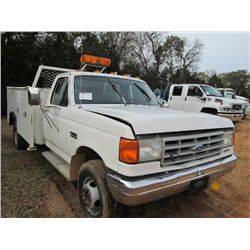 1991 FORD F SUPER DUTY S/A MECHANICS TRUCK, S/N 2FDLF47M4MCA59431, DIESEL ENG, AUTO TRANS, A/C, P/S,