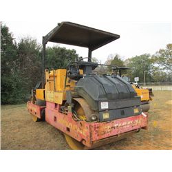 DYNAPAC CC421 TANDEM ASPHALT ROLLER, S/N 58010214, 66" DRUMS, VIBRATORY, WATER SYSTEM, CANOPY, METER