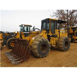 JOHN DEERE 624G WHEEL LOADER, S/N 559636 (97 YR) STACKING RAKE, ECAB W/AIR, SCREENS, 28L-26 TIRES, M