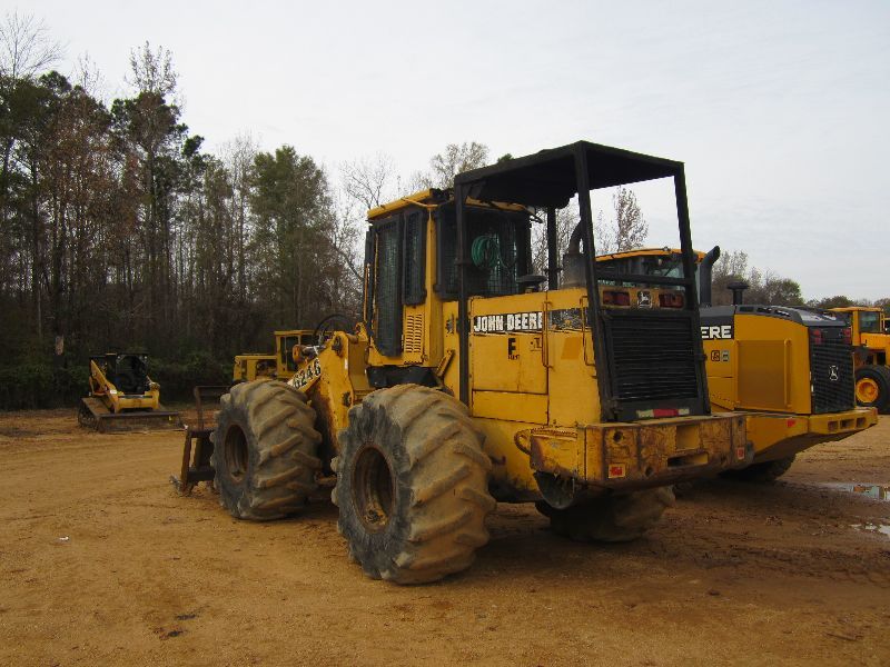 JOHN DEERE 624G WHEEL LOADER, S/N 559636 (97 YR) STACKING RAKE, ECAB W ...