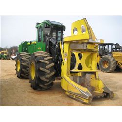 JOHN DEERE 643K FELLER BUNCHER, S/N 636707 (11 YR) D45 SAWHEAD, ECAB W/AIR, 28L-26 TIRES, METER READ