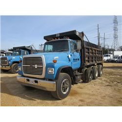 1991 FORD L8000 TRI-AXLE DUMP, S/N 1FDZU82A7MYAD7631, FORD DIESEL ENG, 8LL TRANS, 40K REARS, 16K FRO