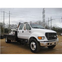 2000 FORD F650 XLT CREW CUB TRUCK, S/N 3FDWW656XYMA65757, 7.3LTR POWERSTROKE DIESEL ENG, 7 SPD TRANS