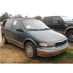 1997 MERCURY VILLAGER MINI VAN, S/N 4M2DV1114VDJ29899, GAS ENG, A/T, P/S, A/C