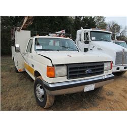 1988 FORD S/A F SERIES SERVICE TRUCK, S/N 2FDLF47M2JCB04555, FORD DSL ENG, 5 SPD TRANS, A/C, P/S, TO