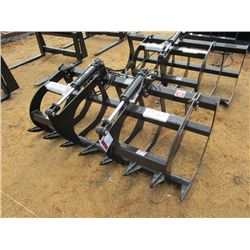 UNUSED VERSATECH BRUSH GRAPPLE 22000, TWO CYLINDER, FITS SKID STEER