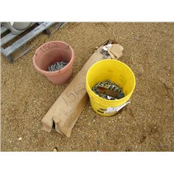 1 LOT Y 2" X 2" BOLTS, NUTS & WASHERS, SPRINGS, PULL HAMMER