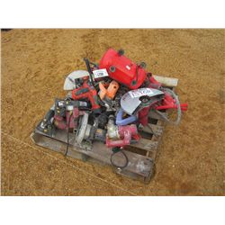 1 LOT MISC SAWS, DRILL, AIR COMPRESSOR, JACK HAMMERS